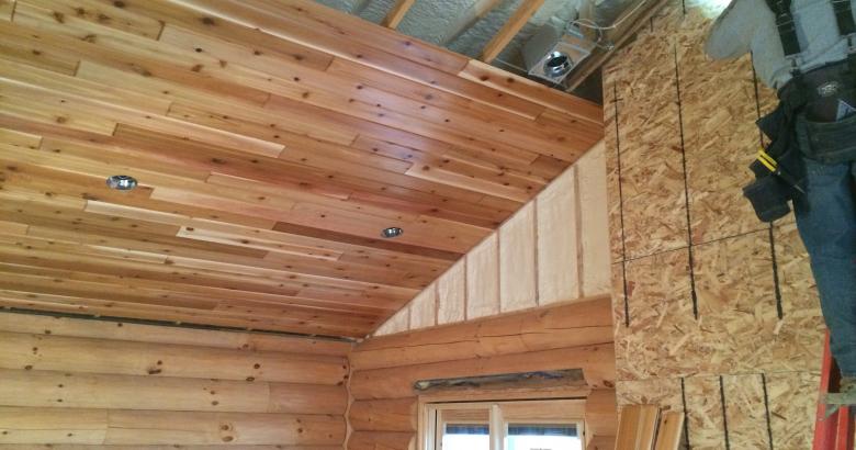 Log home spray foam